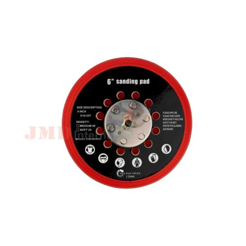 6 INCH 6 HOLES BACKUP PAD NEW RED 6 INCH 6 HOLES BACKUP PAD NEW RED