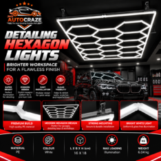 AUTOCRAZE DETAILING HEXAGONAL LED LIGHTS