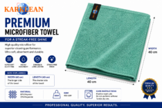 JMD KARKLEAN Microfiber 400GSM High Absorbent Size 40X40Cms