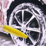 Long Wood Wheel Spoke Brush YELLOW 2 Long Wood Wheel Spoke Brush YELLOW 2